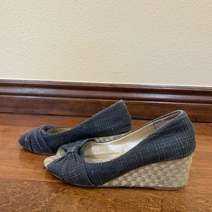 Denim Wedges (with a bow!)